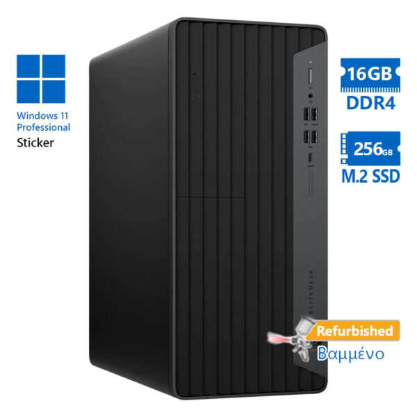 HP EliteDesk 800G6 Tower i5-10500/16GB DDR4/256GB M.2 SSD/No ODD/11P Grade A+ Refurbished PC