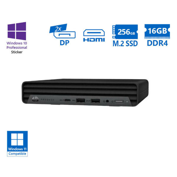HP ProDesk 600G6 DM i5-10500T/16GB DDR4/256GB M.2 SSD/No ODD/10P Grade A Refurbished PC