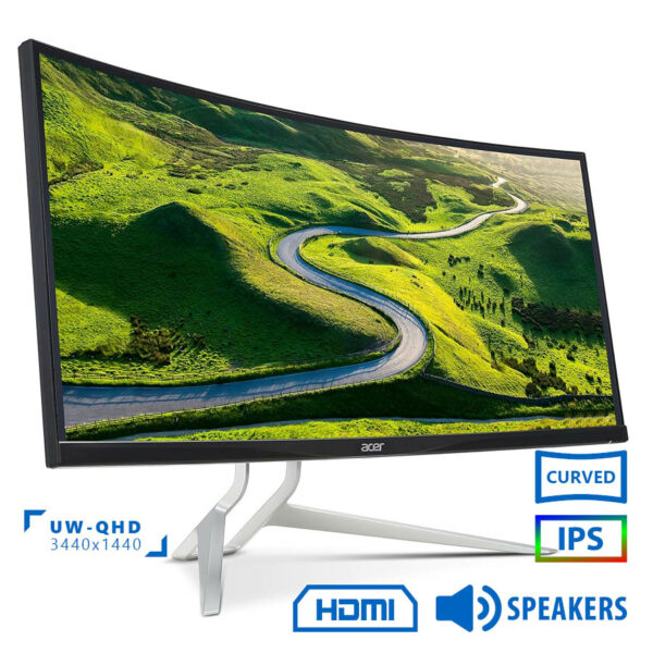 Used Monitor XR342CK Curved Gaming IPS/Acer/34”UW-QHD/3440x1440/Black/w/Speakers/HDMI & USB 3.0 HUB