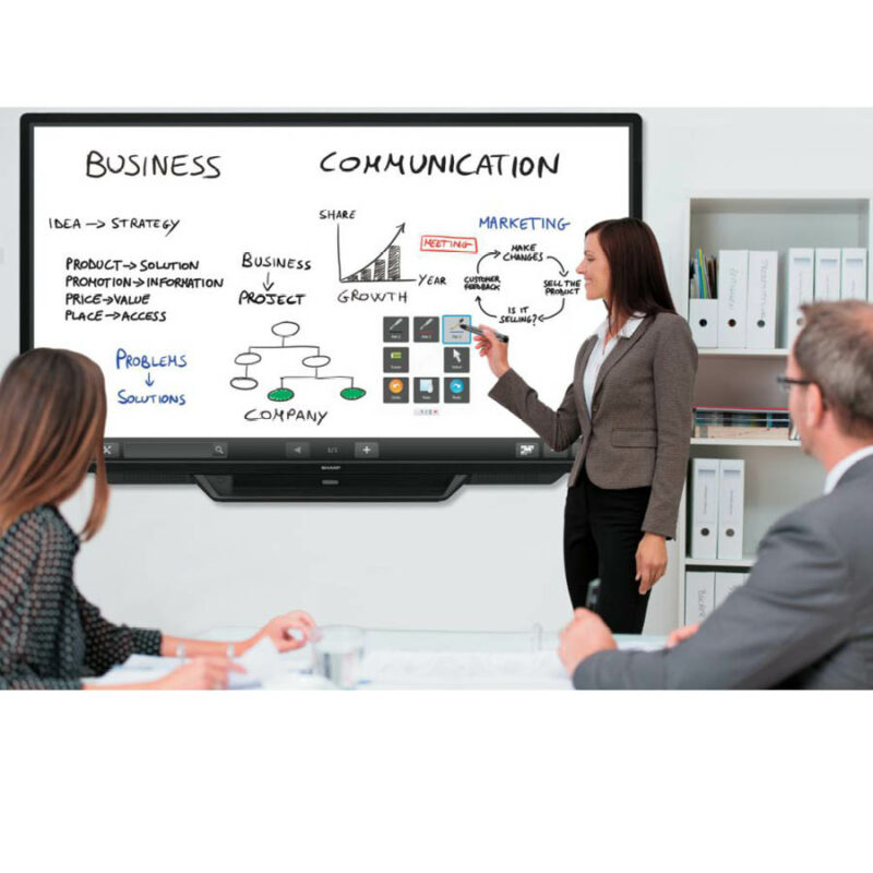 Used Signage Display Touchscreen PN-80TC3 LED/Sharp/80\"FHD/1920x1080 FHD/Wide/Black/w/Speakers & PEN